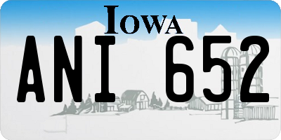 IA license plate ANI652
