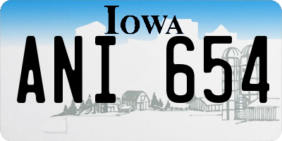 IA license plate ANI654
