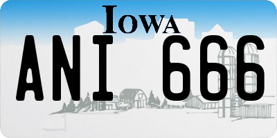 IA license plate ANI666