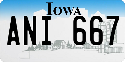 IA license plate ANI667