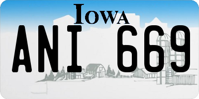 IA license plate ANI669