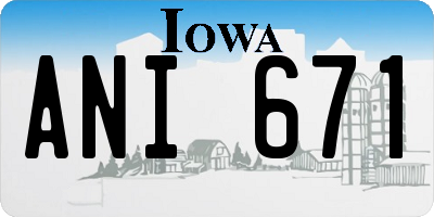 IA license plate ANI671