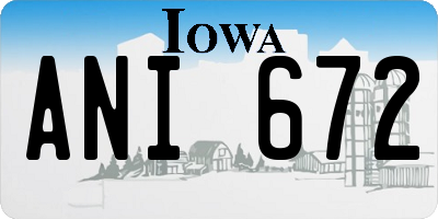 IA license plate ANI672