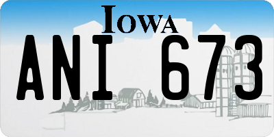 IA license plate ANI673