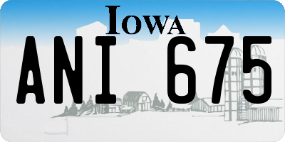 IA license plate ANI675