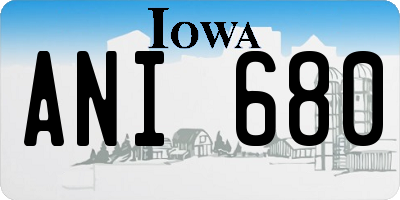 IA license plate ANI680
