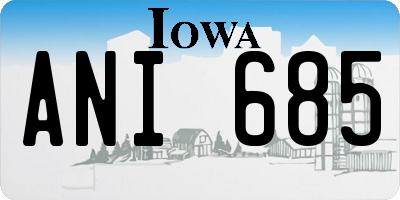 IA license plate ANI685