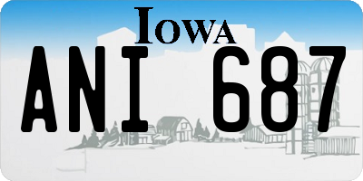 IA license plate ANI687