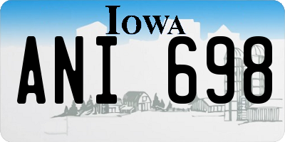 IA license plate ANI698
