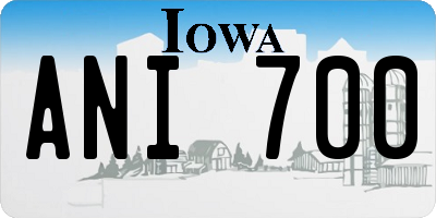 IA license plate ANI700