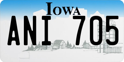 IA license plate ANI705