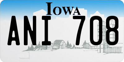 IA license plate ANI708
