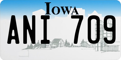 IA license plate ANI709