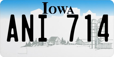 IA license plate ANI714