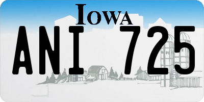 IA license plate ANI725