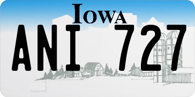 IA license plate ANI727
