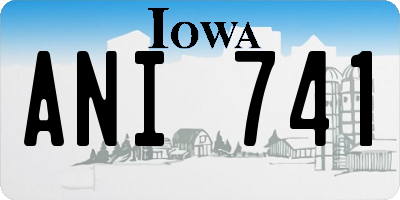 IA license plate ANI741