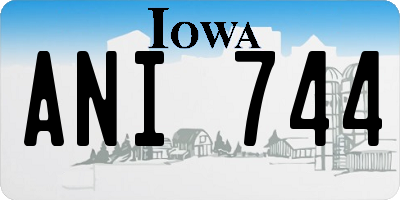 IA license plate ANI744