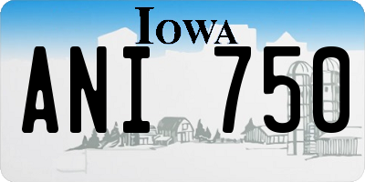 IA license plate ANI750