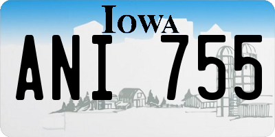 IA license plate ANI755