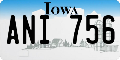 IA license plate ANI756