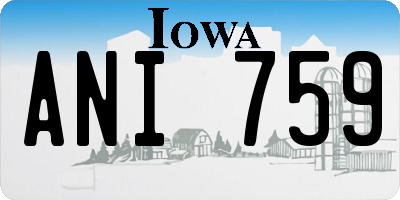 IA license plate ANI759