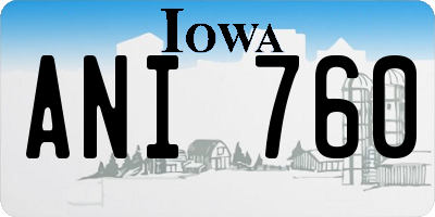 IA license plate ANI760