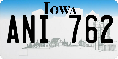 IA license plate ANI762