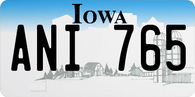 IA license plate ANI765