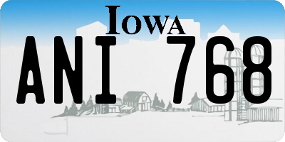 IA license plate ANI768