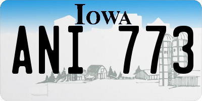 IA license plate ANI773