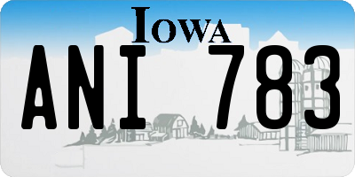 IA license plate ANI783