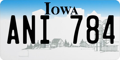 IA license plate ANI784