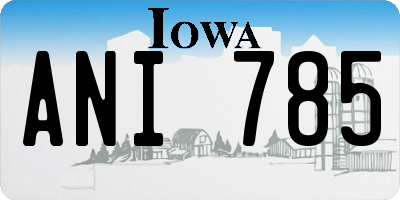 IA license plate ANI785