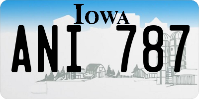 IA license plate ANI787