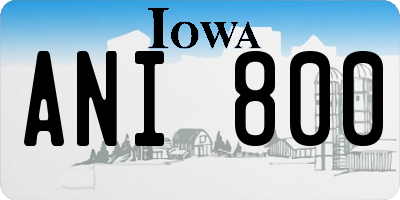 IA license plate ANI800