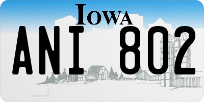 IA license plate ANI802