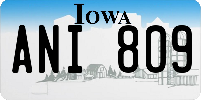 IA license plate ANI809