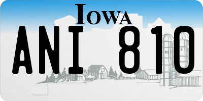 IA license plate ANI810