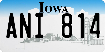 IA license plate ANI814