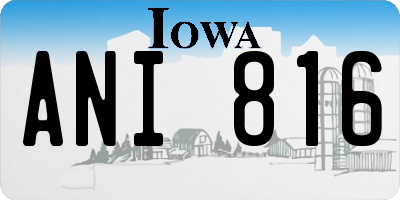 IA license plate ANI816