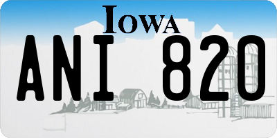 IA license plate ANI820