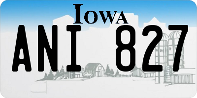 IA license plate ANI827