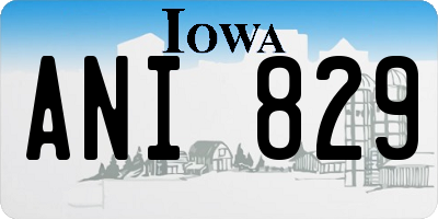 IA license plate ANI829