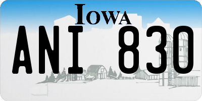 IA license plate ANI830