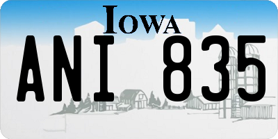 IA license plate ANI835
