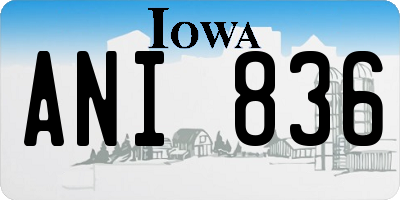IA license plate ANI836