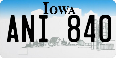 IA license plate ANI840