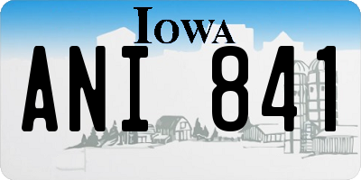 IA license plate ANI841