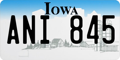 IA license plate ANI845